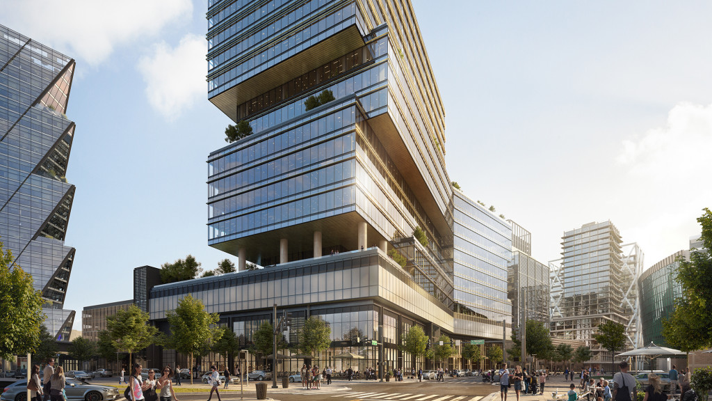 A large building with many windows.